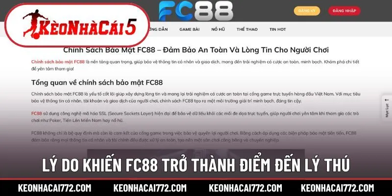 Lý do khiến Fc88 trở thành điểm đến lý thú