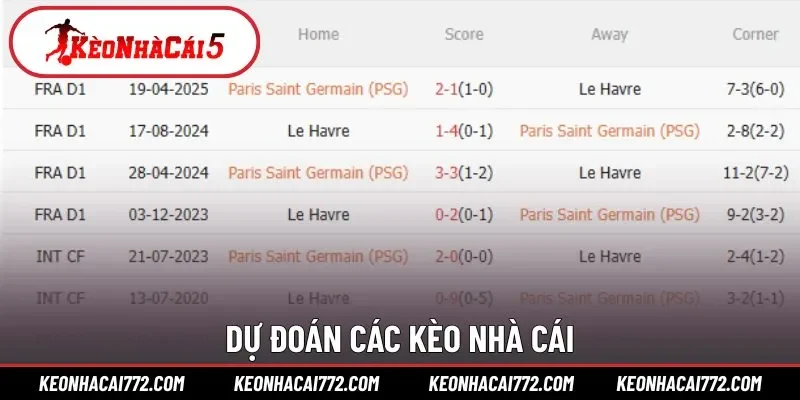 Dự đoán các kèo nhà cái